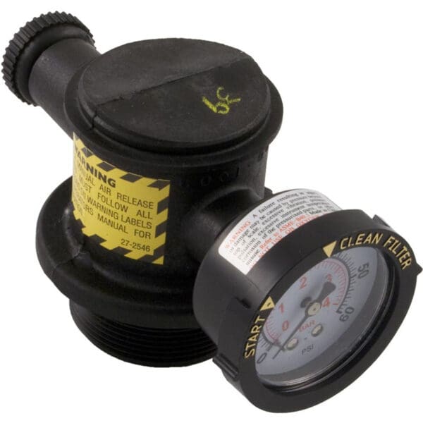 Pentair Air Relief Black Threaded With Pressure Gauge for Triton II TR100 TR140 - 273550