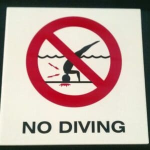 Inlay's Tile Depth Marker Glaze 6" 4" Mg - No Diving - C611500