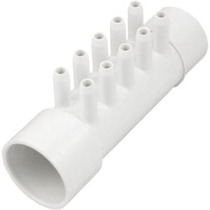 Waterway Manifold 1.5"x1/5" 3/8" Smooth 10 Ports 4 Plugs- 672-4660