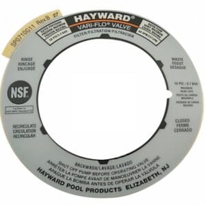 Hayward Multiport Filter Valve Label Position Sticker for Vari-Flo - Spx0710G