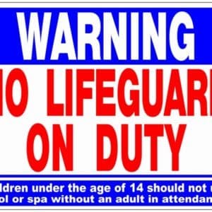 Poolstyle Sign No Lifeguard On Duty 18"X24" - Ps235