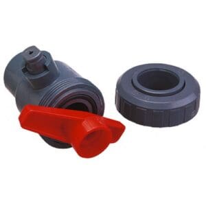 Praher Ball Valve True Union with red handle